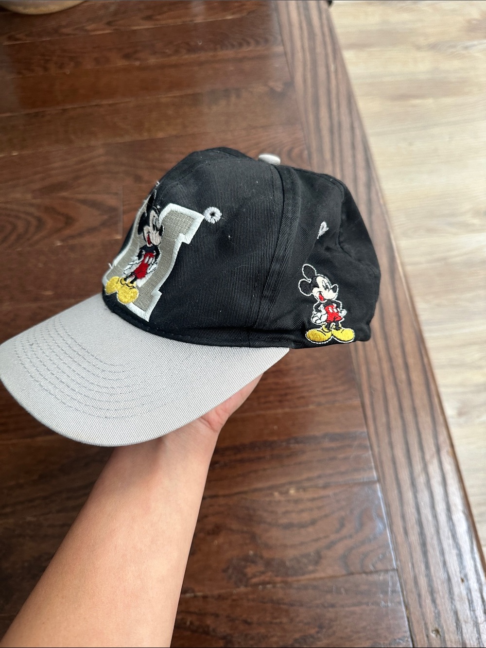 Disney Black and Gray Mickey Mouse Baseball Cap